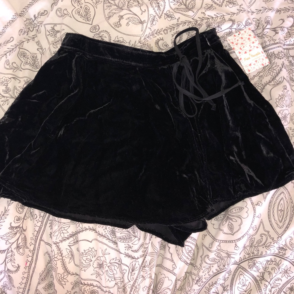 Free People Black Velvet Skort (Unworn) - Picture 1 of 3